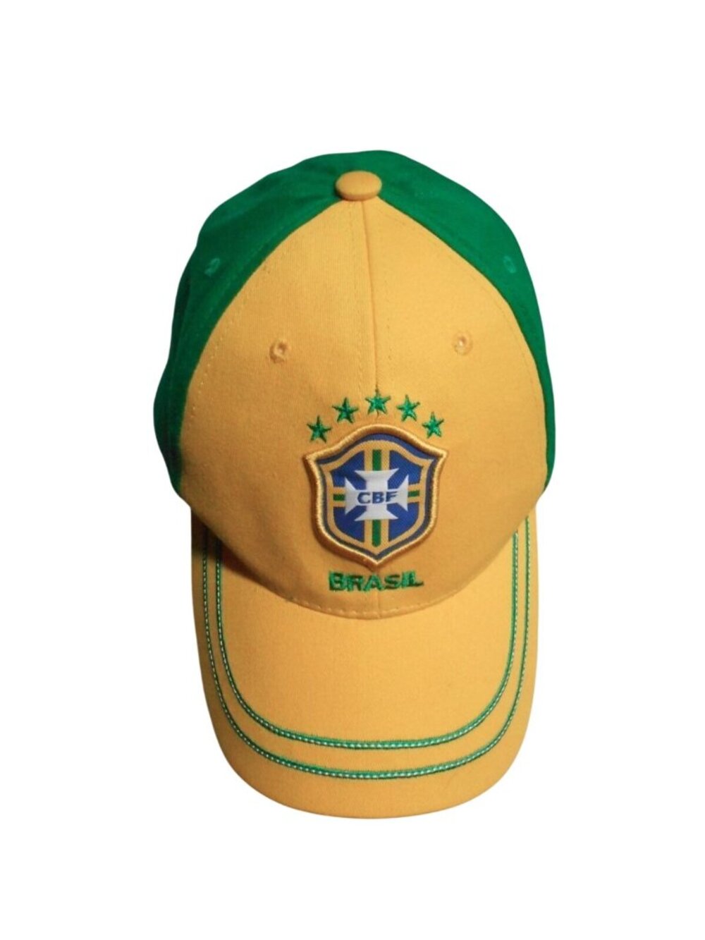 CBF Brasil Mens Cap Hat Baseball Green Yellow Adjustable Back